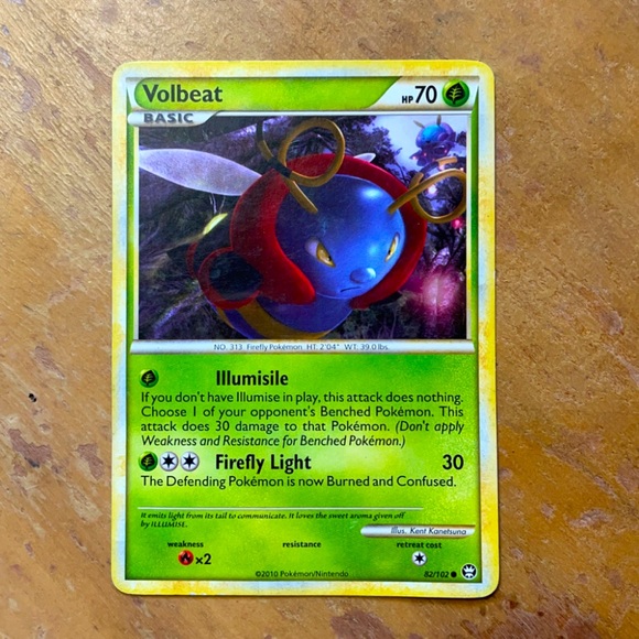 volbeat 82/102 pokemon card - Picture 1 of 3